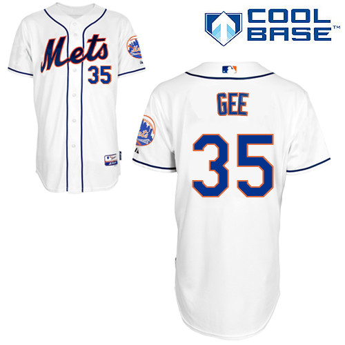Dillon Gee #35 MLB Jersey-New York Mets Men's Authentic Alternate 2 White Cool Base Baseball Jersey